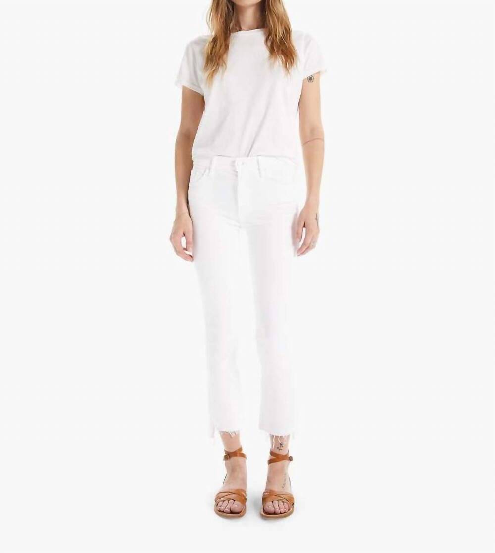 NEW MOTHER insider crop step fray jeans in fairest of them all